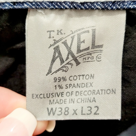 T.K. Axel Men's Vintage Bootcut Thick Stitch Jeans W38 L32 Style "Weston" - Picture 9 of 11